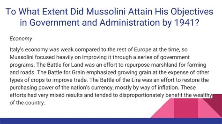Did mussolini help the economy?