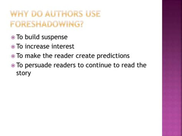 Do authors use foreshadowing?