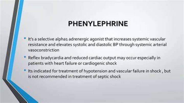 Does phenylephrine bitartrate raise blood pressure?