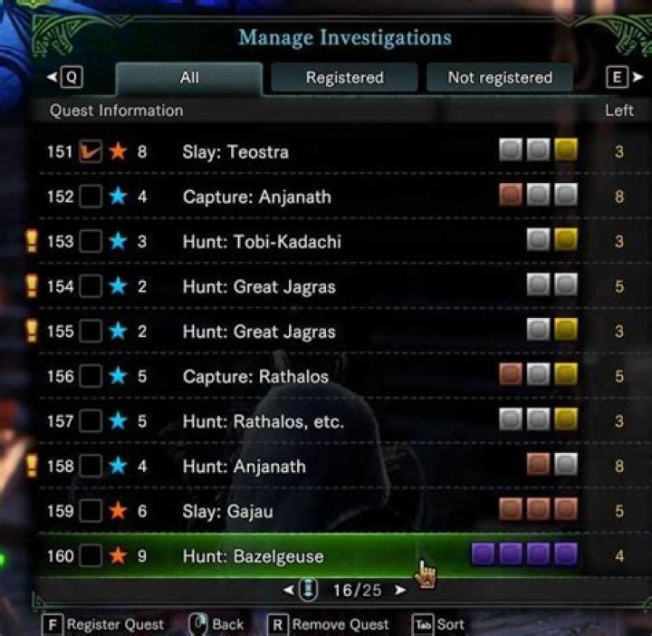 How to get investigations mhw?