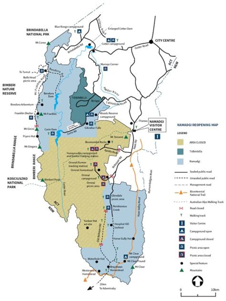 Is namadgi national park open?