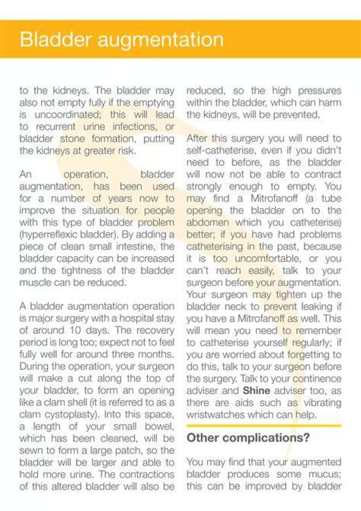 What do you mean by cystoplasty?