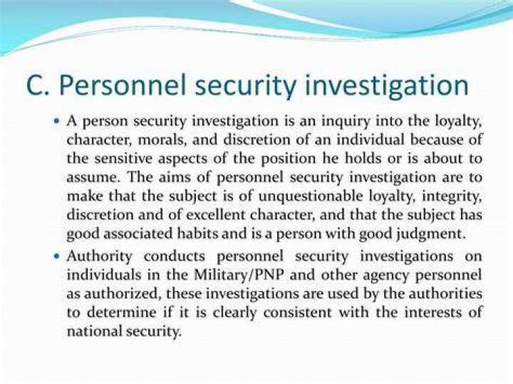 What personnel security investigation?