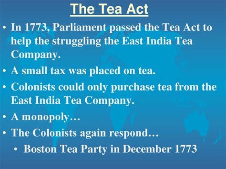 When parliament passed the tea act colonists?