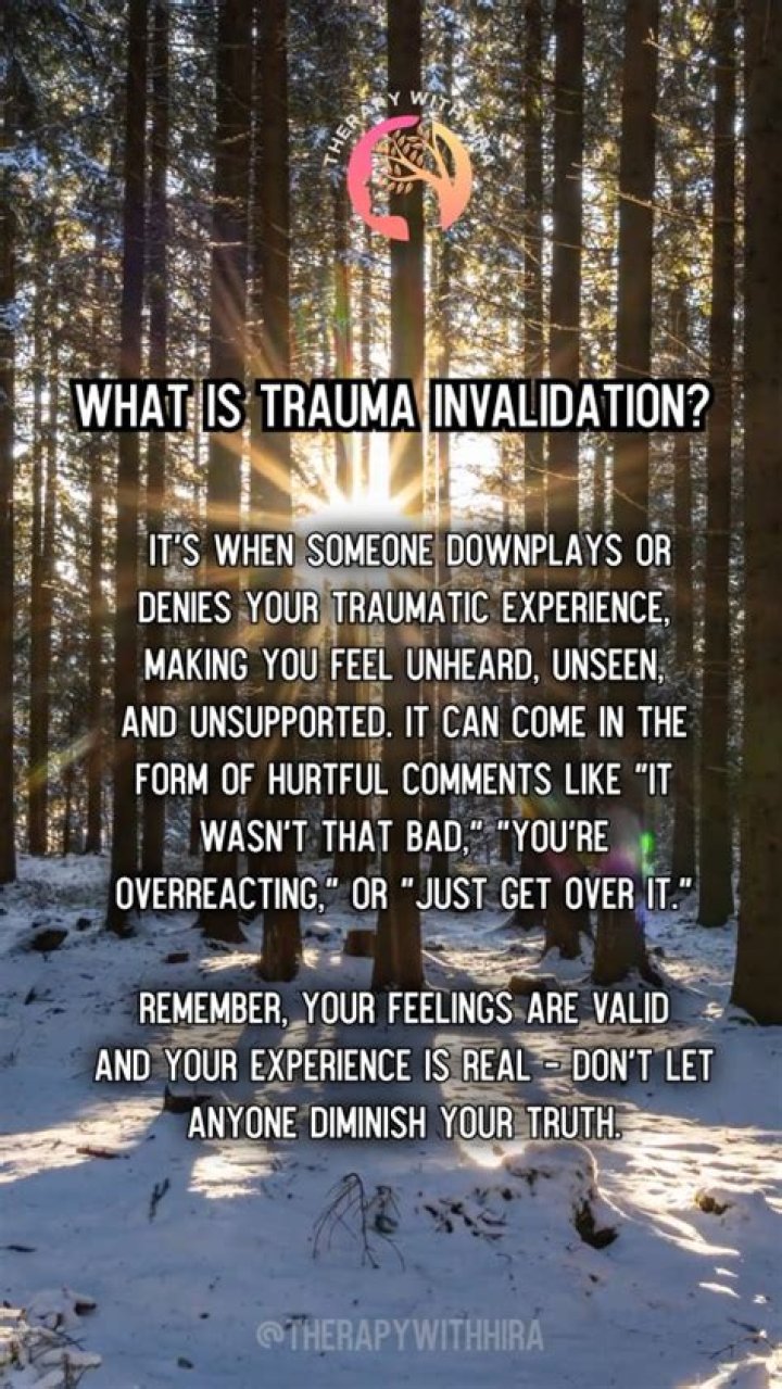 When someone invalidates your trauma?