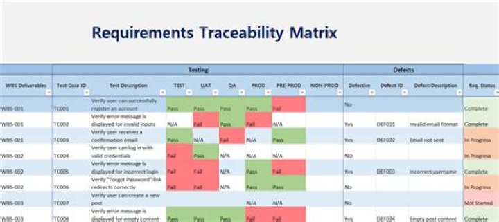 Which are the requirements traceability matrix?