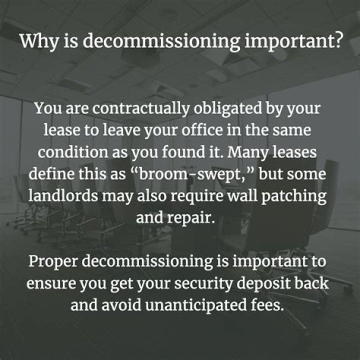 Why is decommissioning important?